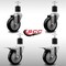 Service Caster 4'' SS Black Poly Swivel 1-7/8'' Expanding Stem Caster Set 2 Total Lock Brakes, 4PK SCC-SSEXTTL20S414-PPUB-BLK-2-S-2-178 - alternate 4
